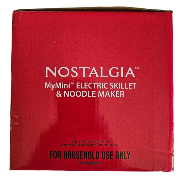 Nostalgia MyMini Electric Skillet & Noodle Maker Compact Size - 5" Nonstick Red - Picture 6 of 6